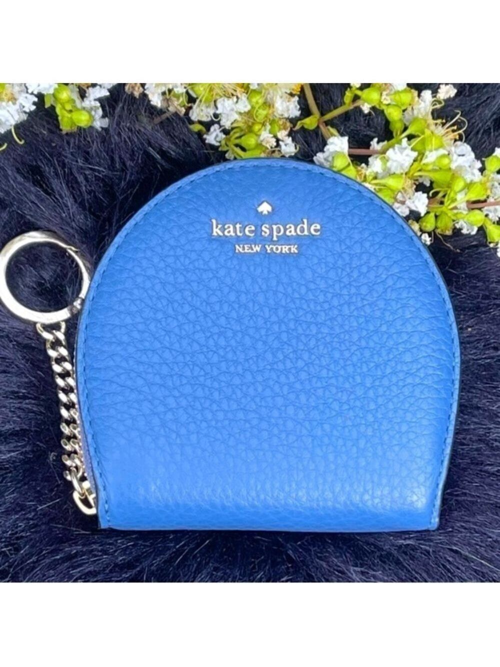 kate spade Pebble Leather Blue Wristlet